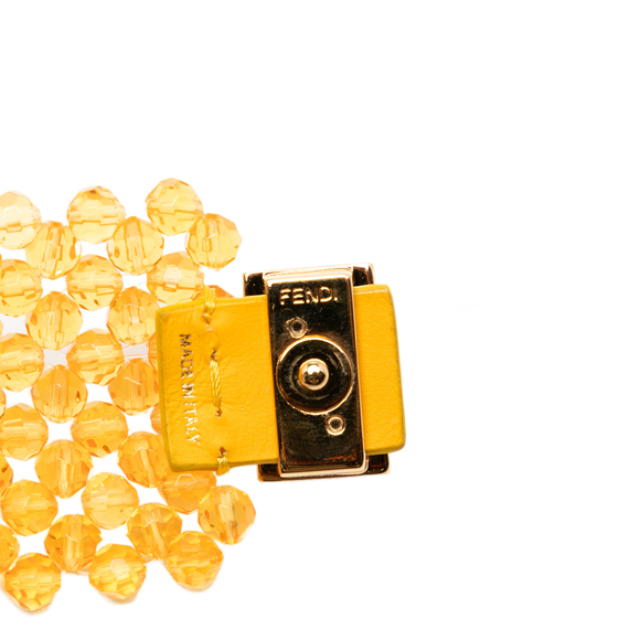 Pre-Loved Fendi Mini Glass Vitello King Beaded Pico Baguette Charm - Picture 5 of 7